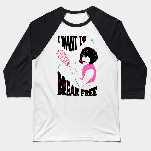 Break Free Gay Baseball T-Shirt by sarimunir